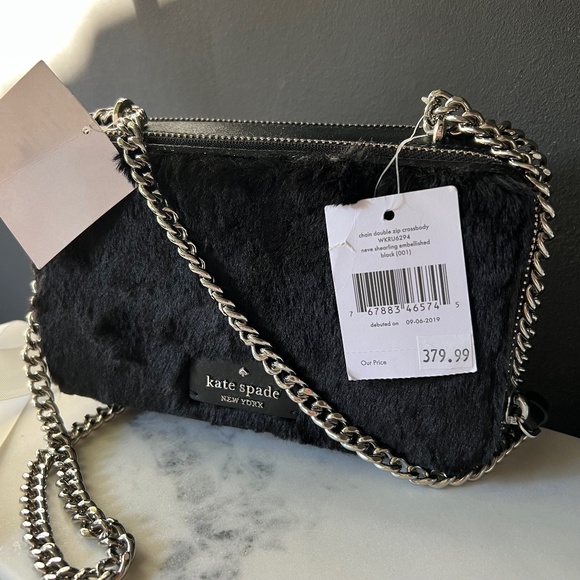 Kate Spade | Neve Shearling Embellished Chain Double Zip Crossbody - Picture 3 of 6